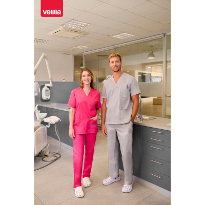 VL ILLAPA. Túnica de sarja (190g/m²) com manga curta, em poliéster (65) e algodão (35)